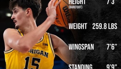 爱游戏体育登录入口-站立摸高2.97米！NCAA冠军中锋体测数据曝光，选秀行情一路狂飙